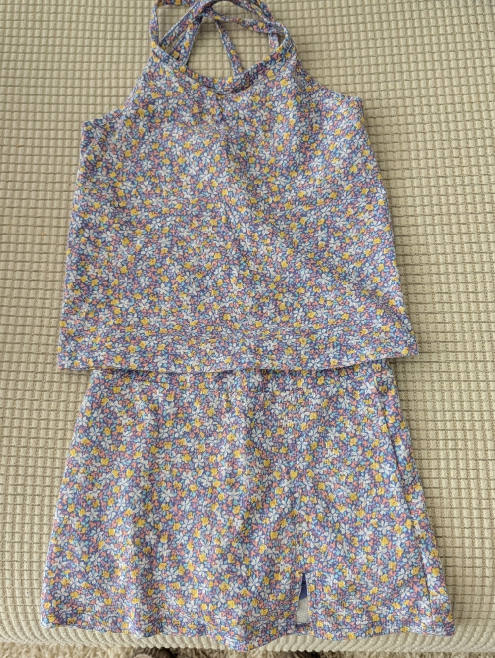 OshKosh B'gosh Purple Floral Halter Tank & Skirt Set